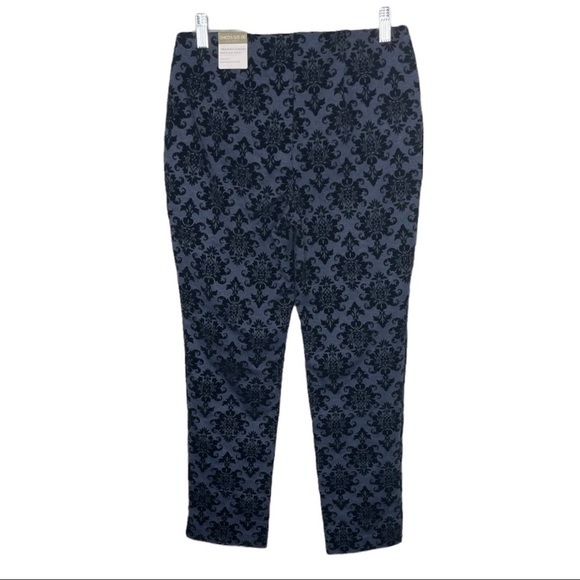 Chico’s Marseille Flocked Damask Ponte Pull On Ankle Pant NWT - Picture 3 of 13